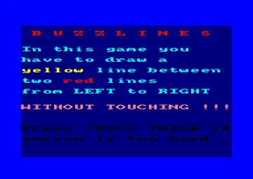 Buzzlines (UK) (1985) [The Amstrad User] screen shot title